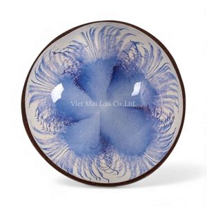 Bol en noix de coco fait à la main en nacre, finition laquée, incrustation de coquille naturelle, écologique, décoratif - Product Image 2