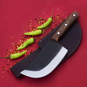 Cuchillo de Chef de acero al carbono profesional japonés hecho a mano, maquinilla de afeitar afilada, carnicero, cuchillo de carnicero, Funda de cuero de madera para uso en la cocina - Product Image 2