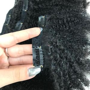 Kinky Curly, Clip-In Hair 100% Raw Virgin Hair Cabello rizado vietnamita, Extensión de cabello humano para mujeres negras - Product Image 5