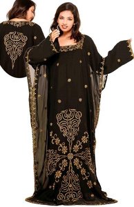 Abaya de mariage royal brodée et perles à l'arrière et à l'avant - Product Image 1