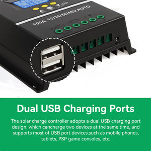 Contrôleur de charge solaire intelligent automatique MPPT 12V 24V 36V 48V 100A pour systèmes solaires - Product Image 4