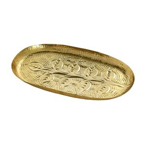 Grand plateau ovale en acier inoxydable, plateau de service argenté avec poignées latérales, plateau en métal pour la cuisine, les fêtes, la table basse et le service de bar - Product Image 3