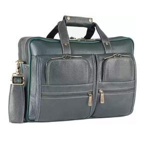 Bolso bandolera minimalista ecológico personalizado Unisex, cadenas de cuero genuino, botón, cierre de cremallera para oficina de negocios - Product Image 1