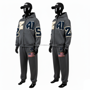 ชุดวอร์มผู้หญิง320 GSM ผ้าฝ้ายเนื้อนุ่มผสมโพลีเอสเตอร์ชุดวิ่งสำหรับฤดูหนาวพร้อมแผ่นปะกำมะหยี่ออกแบบโลโก้ได้ตามต้องการขนาดใหญ่พิเศษ - Product Image 3