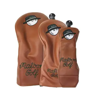 Custom Golf Club Head Cover New PU Leather golf headcovers Alta Qualidade atacado Golf Headcover Set