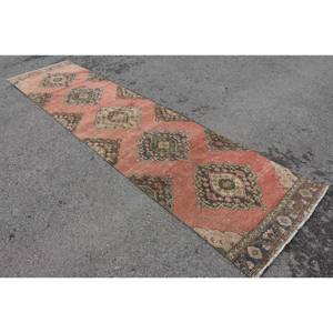 Alfombra Kilim roja y verde clásica, 3,1x12,9 pies, lana, área grande, rectángulo turco, patrón abstracto, látex de 10mm para alfombras de pasillo - Product Image 2