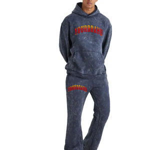 Offre spéciale Survêtements surdimensionnés en coton épais personnalisés Survêtement Boxy délavé à l'acide Survêtement Pantalon de survêtement évasé et ensembles de sweat à capuche - Product Image 4