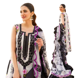 2025 Indian & Pakistani Clothing Shalwar Kameez Dress Women With <b>Shawl</b> Floral Pattern Solid Color Casual Dresses From Pakistan - Product Image 4