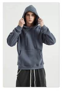M & F Sweats à capuche d'été pour hommes 100% coton Polyester Logo personnalisé Style fermeture éclair motif solide col à capuche sweat teint en plaine - Product Image 2