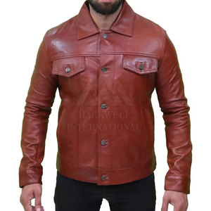 Vente en gros Streetwear extérieur Veste en cuir personnalisée hiver mode décontractée hommes Veste d'hiver en cuir - Product Image 2