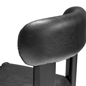 Silla de Café Minimalista de Madera Negra con Asiento Tapizado en Cuero PU para Restaurante, Cafetería, Comedor y Uso Comercial - Product Image 5