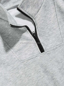 Jersey de cuello alto de gran tamaño, sudadera con cremallera de cuarto, sudadera Unisex con logotipo personalizado de alta calidad para hombre - Product Image 3