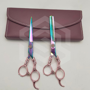 Tijeras de peluquero para diestros de acero inoxidable con mango de dragón con tornillo ajustable de borde afilado de hoja 4Cr13 para cortar el cabello - Product Image 2