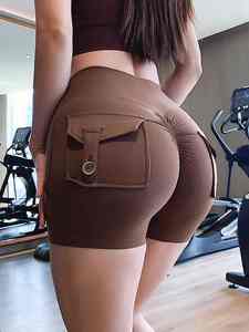 Pantalon moulant de yoga grande taille à la mode pour femmes, couleur unie, taille haute, Spandex/nylon, taille élastique, décontracté - Product Image 4