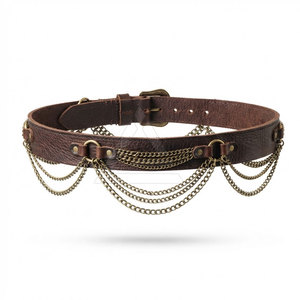 Cinturón de moda con capas, correas de cuero y cadena de metal, accesorio para la cintura para atuendos casuales, fiestas y eventos - Product Image 2