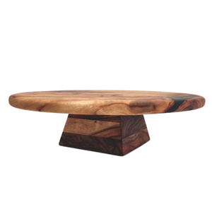 Soporte de pastel de madera de un solo nivel de diseño personalizado con servidor de pastel para fiestas de cumpleaños de aniversario de Navidad-Herramientas para pasteles - Product Image 5