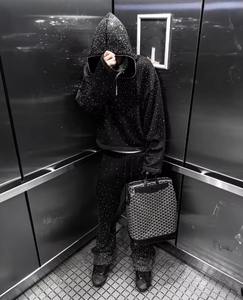 Sweat à capuche personnalisé en vrac 100% coton épais 400gsm lavage à l'acide soleil délavé strass recadrée Boxy Fit sweat à capuche zippé - Product Image 1