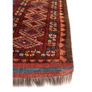 Alfombra Kiaan Grande de Lana Anudada a Mano, Rectangular 9x12, Patrón Geométrico Abstracto para Entrada, Pasillo, Modelo Paem-198 Rojo Naranja - Product Image 4