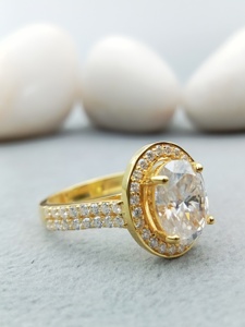 Custom Fancy Solitaire OVAL SHAPE VVS Moissanite Fine Jewelry Set 100% Satisfacción Garantizada 14K 18K Oro 925 Plata - Product Image 3