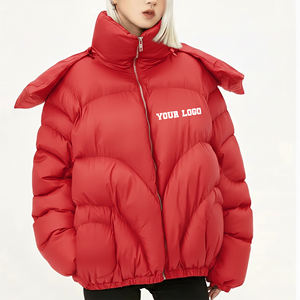 High Quality Hip Hop Style Streetwear Oversized Cotton Padded Bubble <b>Jacket</b> For <b>Women</b> Custom Printed Logo <b>Lightweight</b> <b>Jacket</b> - Product Image 4
