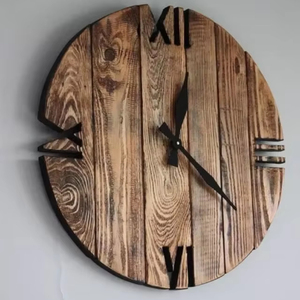 นาฬิกาแขวนผนังไม้แบบกำหนดเองสไตล์โมเดิร์นสำหรับตกแต่งบ้านหรูหราตัวเรือนไม้ไผ่ทันสมัยมีกุหลาบธรรมชาติสำหรับงานแต่งงาน - Product Image 3