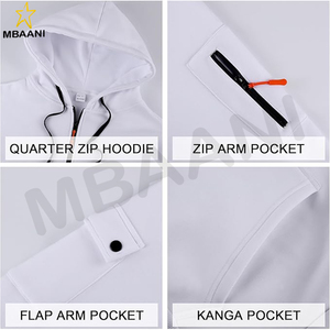 Sweat-shirt à col zippé avec poche kangourou pour hommes - Product Image 6