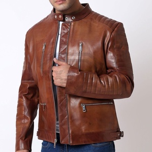 Chaqueta de cuero de motorista para hombre de fabricante pakistaní, nuevo diseño ecológico, chaqueta de cuero para hombre de bajo precio - Product Image 5