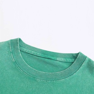T-shirts de cérémonie unisexes 100% coton doux et élégants pour hommes et femmes, tissu peigné délavé à l'acide, vêtements décontractés confortables - Product Image 3