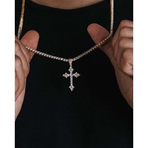 จี้รูปกางเขนทอง 14K ประดับโมอิสซาไนต์ ดีไซน์หรูหราและสง่างาม - Product Image 3