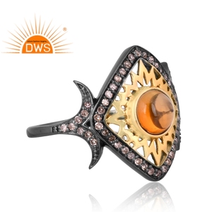 Fabrication de bijoux en argent sterling, bague en pierres précieuses naturelles avec diamant en plusieurs Tourmaline, offre spéciale, - Product Image 3