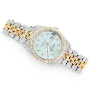 Reloj de Cuarzo para Hombre de Acero Inoxidable con Diseño de Lujo, Esfera de Cristal y Moissanita Iced Out - Product Image 3