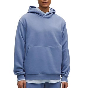 Pull à capuche en coton épais Gsm pour hommes unisexe avec logo personnalisé pull en polaire d'automne uni à motif uni sweat à capuche pour hommes de haute qualité - Product Image 1