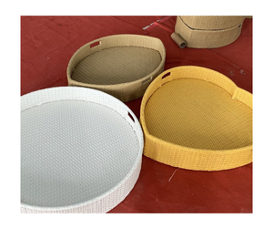 ตะกร้าหวายลอยน้ำสำหรับใส่อาหารเช้าแบบสานสำหรับวิลล่า - Product Image 6