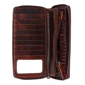 100% genuine oil pullup leather ladies zipper/clutch wallets black, <b>brown</b>, <b>tan</b> - Product Image 3