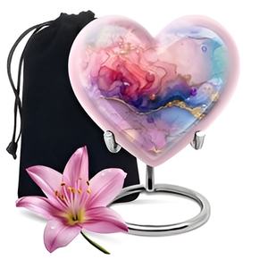 Accesorios funerarios de la más alta calidad, urnas de recuerdo de corazón de latón, venta al por mayor, urnas de cremación funeraria hechas en la India 2024 - Product Image 3