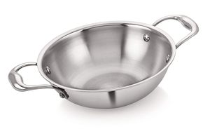 Batterie de cuisine en acier inoxydable Triply Kadai avec couvercle en acier inoxydable à 3 couches - Product Image 3