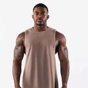 เสื้อกล้ามสำหรับผู้ชายทรงเข้ารูปเสื้อผ้าคอตตอนพลัสไซส์ผ้าคอตตอนสำหรับใส่วิ่งออกกำลังกาย - Product Image 2