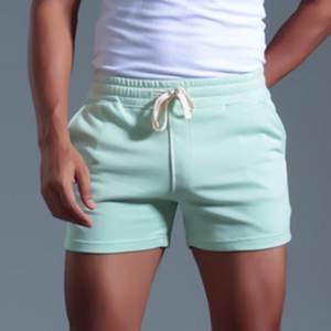 Pantalones cortos atléticos para correr de gimnasio para hombre con bolsillos 100% algodón cristal sólido transpirable secado rápido entrenamiento Jogger Shorts - Product Image 2