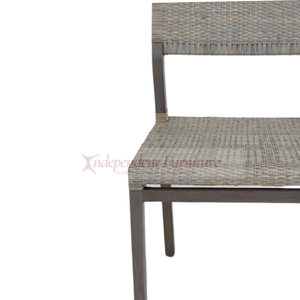 Chaise de salle à manger en rotin gris rustique vintage en gros pour la maison, la salle à manger, l'hôtel, le restaurant, le café, le bistrot, la station balnéaire - Product Image 6