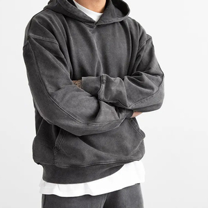 เสื้อมีฮู้ดโอเวอร์ไซส์ผ้าฝ้าย100% พิมพ์ลายเทอร์รี่ใส่ได้พอดีตัวโอเวอร์ไซส์ - Product Image 2