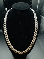 Chaîne cubaine 10 mm 18 pouces en argent sterling plaqué or rose/jaune/blanc, Moissanite VVS certifiée GRA, style Hip Hop, pour soirée brillante