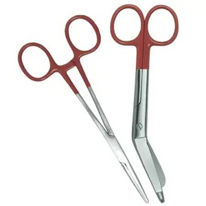 Ciseaux à pansement de haute qualité ciseaux et pinces incurvés pour soins infirmiers médicaux ensemble de 2 pièces Excellente qualité - Product Image 6