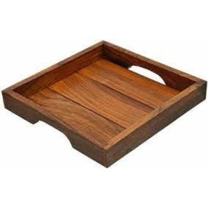 Plateau de service personnalisé en bois d'acacia de forme carrée pour la maison cuisine Restaurant bureau Table à manger organisateur fournitures - Product Image 3