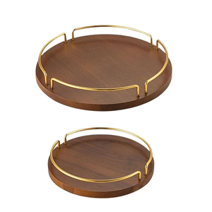 Plateau en bois accessoire d'hôtel Premium fait à la main 100% plateau de service en bois vente chaude vente - Product Image 4