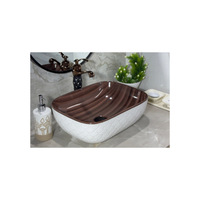 Lavabo de comptoir décoratif moderne avec égouttoir pour salle de bain, vasque en céramique pour maisons, hôtels et appartements