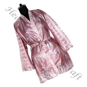KS015 mujeres abstractas seda pura Vintage Sari Kimono largo tamaño libre ajustable Vintage Sari Kimono Chaqueta larga Mujer seda Vintage - Product Image 3