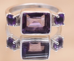 Anillo de mujer de amatista azul S925 plata esterlina rectángulo piedra preciosa Natural hecho a mano boda/fiesta moda anillo de dedo Iroc ventas - Product Image 2
