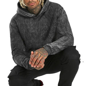 Sweat-shirt à capuche pour homme de haute qualité, sur mesure, délavé à l'acide, basiques, coton mélangé, nouveau style, motif imprimé, vente en gros - Product Image 5