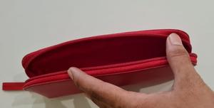 Étui à lunettes simple avec fermeture éclair en cuir véritable rouge de qualité supérieure - Product Image 2