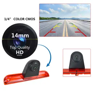 7 Inch Gương Màn Hình Với 3rd Phanh Ánh Sáng Rear View Xếp Sao Lưu Máy Ảnh Kit Đối Với Fiat Ducato Peugeot Boxer Citroen Jumper Van